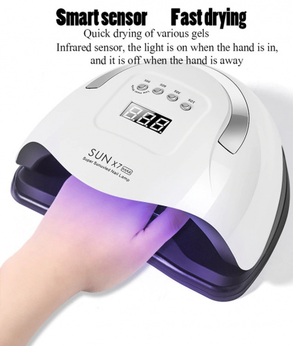Светодиодная лампа SUN X7 Max UV+LED 114 Вт (белая) фото 2