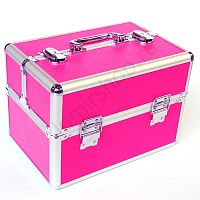 Кейс-чемодан Art Beauty fuchsia silver для мастеров маникюра, парикмахеров, косметологов и визажистов