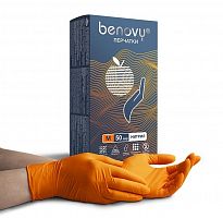 Перчатки нитриловые Benovy Nitrile MultiColor разм. XS 100 шт/упк (оранжевые)