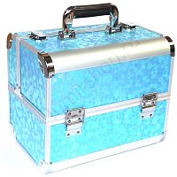Кейс-чемодан Art Beauty blue silver для мастеров маникюра, парикмахеров, косметологов и визажистов