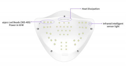 Светодиодная лампа SUN X5 Max UV+LED 80 Вт (белая) фото 5