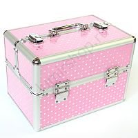 Кейс-чемодан Art Beauty pink heart silver для мастеров маникюра, парикмахеров, косметологов и визажистов