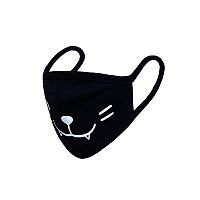 Маска защитная из хлопка Котик 1/упк (черная)