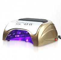 Светодиодная LED лампа Powerful 48 W gold с LCD дисплеем и сенсором для сушки покрытий на ногтях