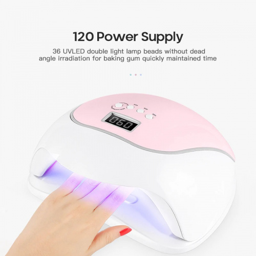 Светодиодная лампа SUN BQ-V5 UV+LED 120 Вт (бело-розовая) фото 2