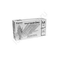 Перчатки виниловые Kapous Vinyl Hands Clean разм. M (прозрачные) 50 пар/упк