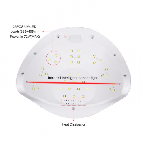 Светодиодная лампа SUN KL Plus UV+LED 72 Вт (белая) фото 6