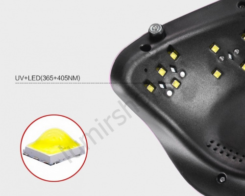 Комбинированная светодиодная UV+LED лампа Powerful 48 W rose с сенсором фото 6
