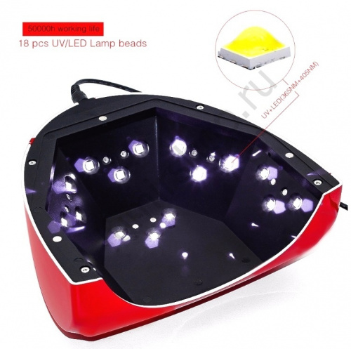 Комбинированная светодиодная UV+LED лампа Powerful 36 W white с сенсором фото 7
