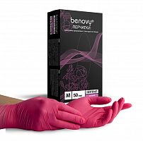 Перчатки нитриловые Benovy Nitrile TrueColor разм. S 100 шт/упк (ярко-розовый)