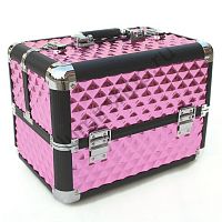 Кейс-чемодан BeautyBox fuchsia black для мастеров маникюра, парикмахеров, косметологов и визажистов