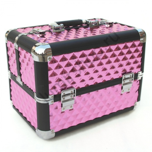 Кейс-чемодан BeautyBox fuchsia black для мастеров маникюра, парикмахеров, косметологов и визажистов