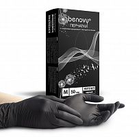 Перчатки нитриловые Benovy Nitrile TrueColor разм. L 100 шт/упк (черные)