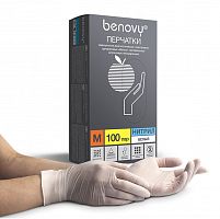Перчатки нитриловые Benovy Nitrile Chlorinated разм. L 100 шт/упк (белые)